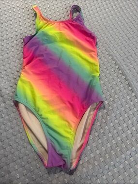 Place Kids Rainbow Ombre One-Piece Swimsuit - Pink, Yellow, Green, Blue, Purple